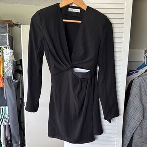 Zara Black Twist Front Dress